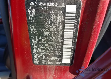 2013 Nissan Juke Sl from USA, damaged, VIN JN8AF5MV1DT231522